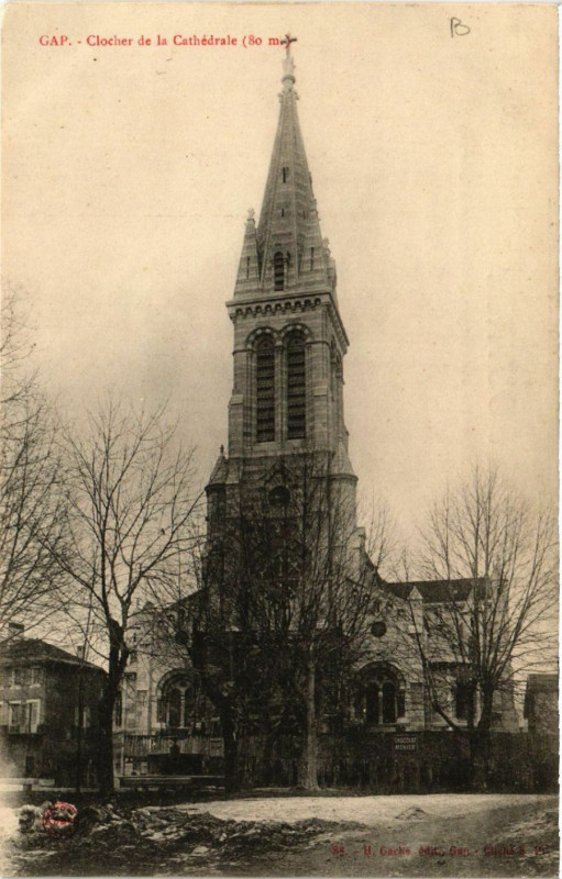 Carte postale ancienne Gap - Clocher de la Cathedrale à Gap
