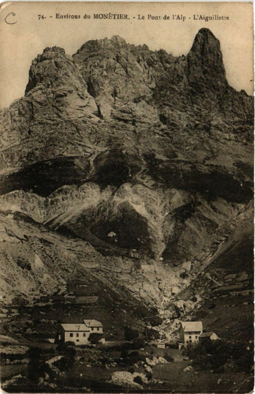 Carte postale ancienne Environs du Monetier - Le Pont d'Alp