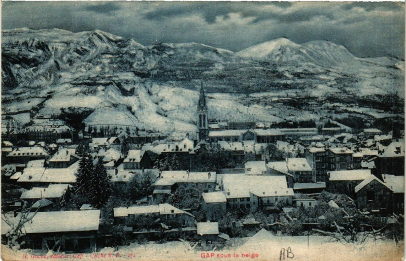 Carte postale ancienne Gap sous la neige à Gap