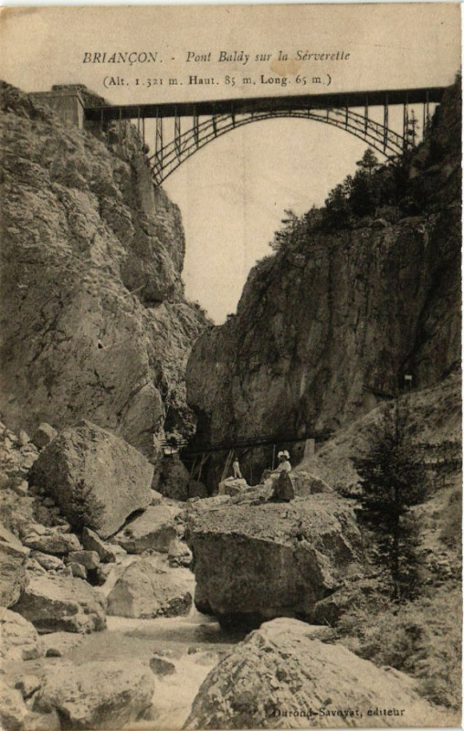 Carte postale ancienne Briancon - Pont Baldy sur la Serverette à Briançon