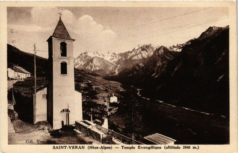 Carte postale ancienne Saint-Ceran - Temple Evangelique