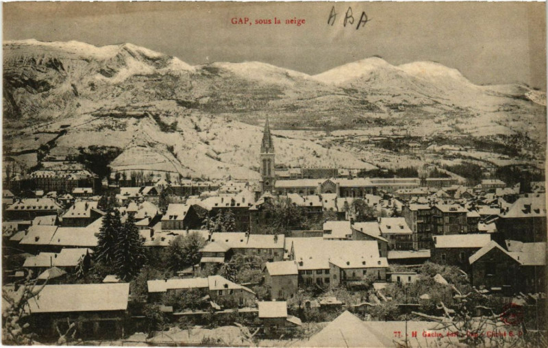 Carte postale ancienne Gap - Sous la neige à Gap