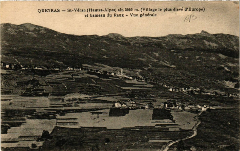 Carte postale ancienne Queyras - Saint-Veran - Vue générale