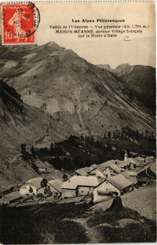 Carte postale ancienne Vallée de l'Ubayette - Vue générale