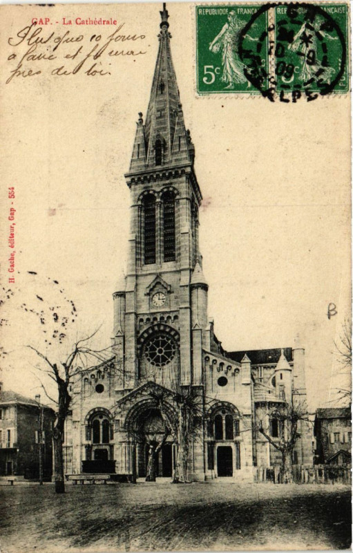 Carte postale ancienne Gap - La Cathedrale à Gap