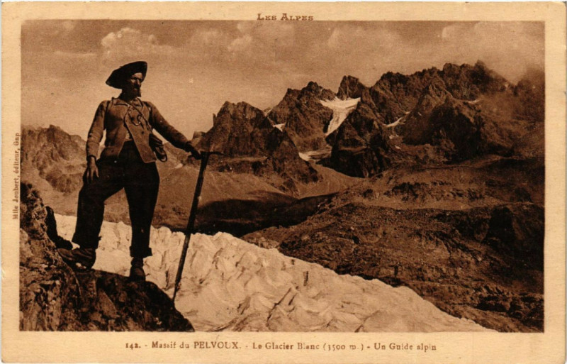 Carte postale ancienne Massif di Pelvoux - Le Glacier Blanc