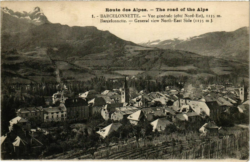 Carte postale ancienne Route des Alpes,Barcelonnette à Barcelonnette