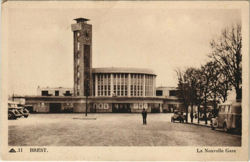 Carte postale ancienne Brest - Na Nouvelle Gare à Brest