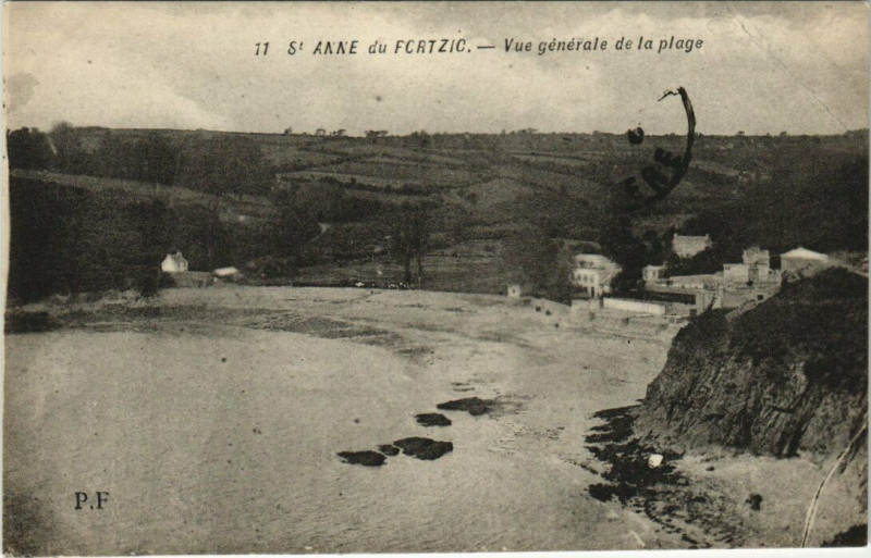 Carte postale ancienne Sainte-Anne-du-Portzic Vue générale de la plage