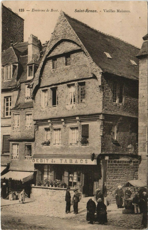 Carte postale ancienne Saint-Renan - Vieilles Maisons à Saint-Renan