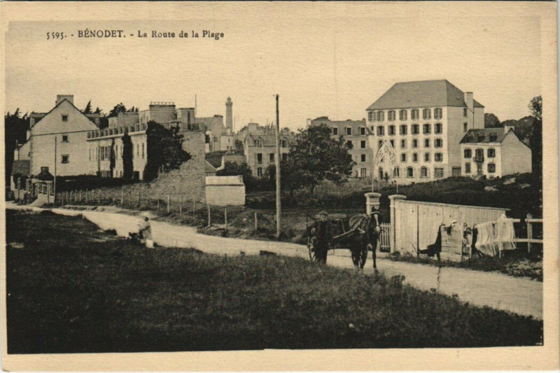 Carte postale ancienne Benodet La Route de la Plage à Bénodet