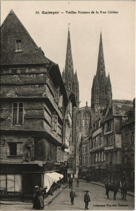 Carte postale ancienne Quimper Vieilles Maisons de la Re Kéréon à Quimper