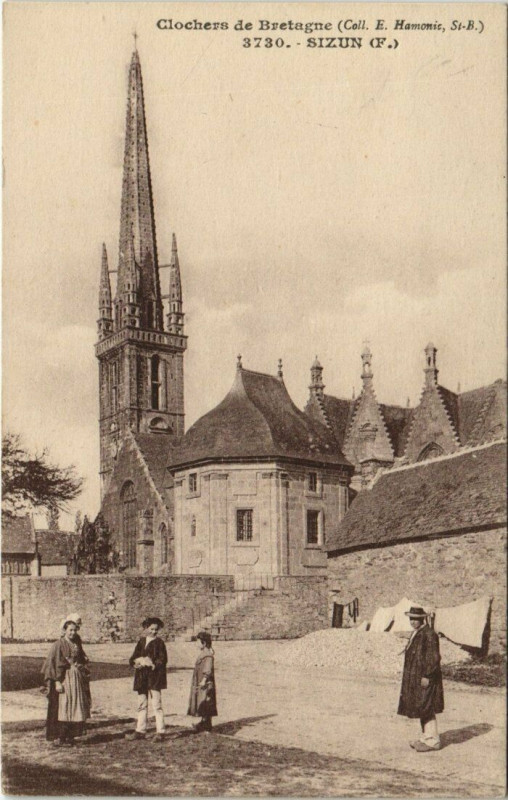 Carte postale ancienne Sizun Clocher à Sizun