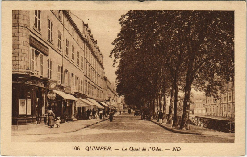 Carte postale ancienne Quimper Quai de l'Odet à Quimper
