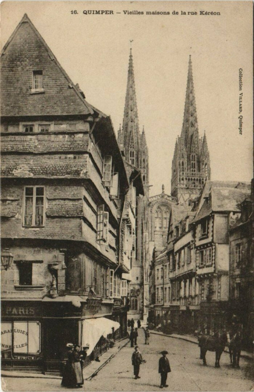 Carte postale ancienne Quimper Rue kéréon à Quimper