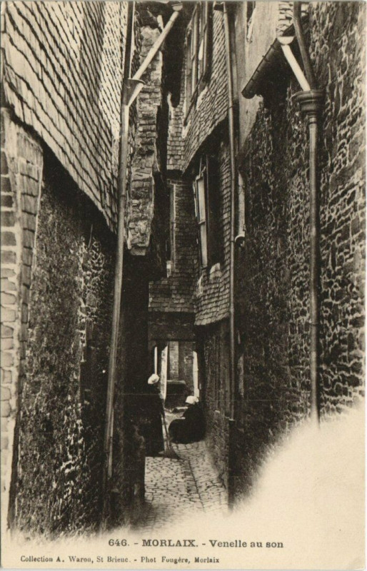 Carte postale ancienne Morlaix - Venelle au son à Morlaix