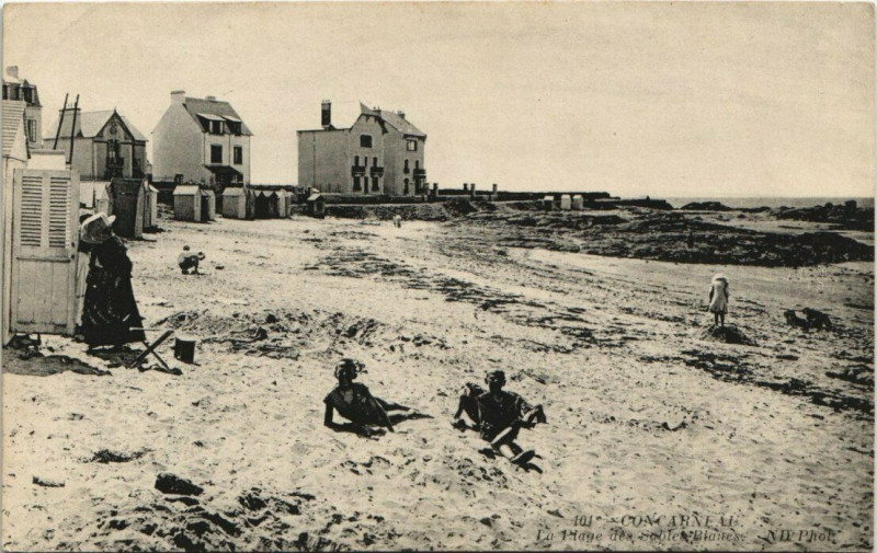 Carte postale ancienne Concarneau - La Plage à Concarneau