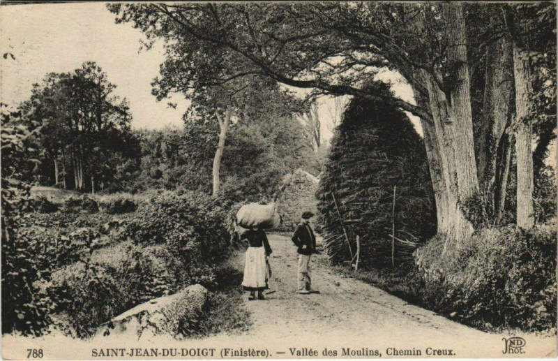 Carte postale ancienne Saint-Jean-Doigt - Vallée des Moulins