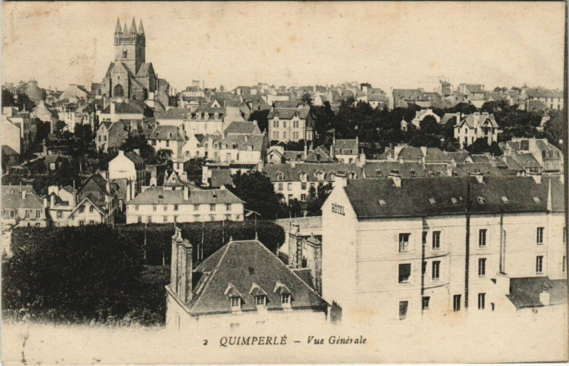 Carte postale ancienne Quimperle Vue generale à Quimperlé