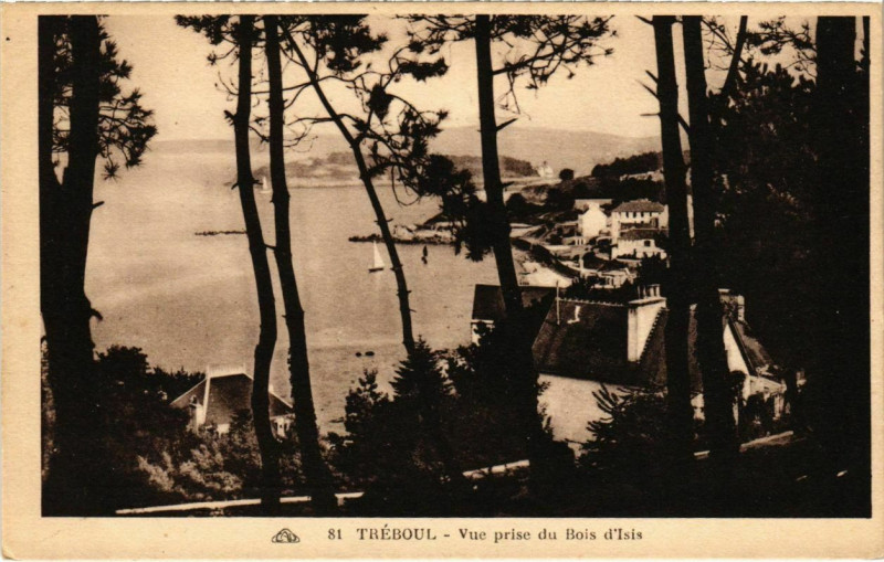 Carte postale ancienne Treboul- vue prise du Bois d'Isis France
