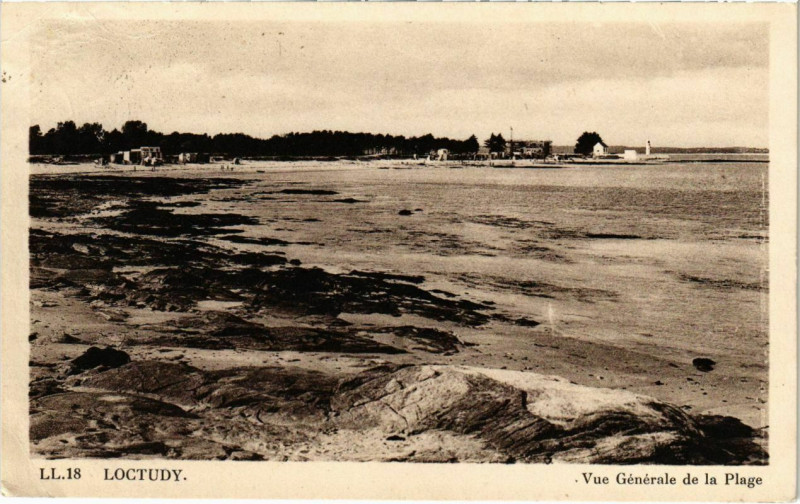 Carte postale ancienne Loctudy- vue generale de la Plage France à Loctudy