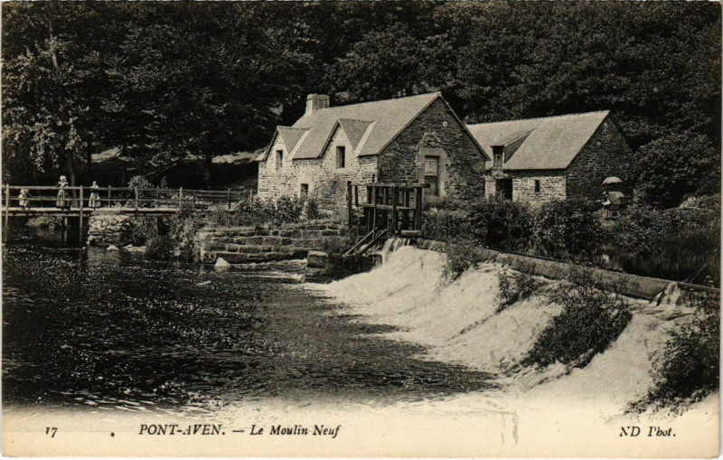 Carte postale ancienne Pont Aven- Le moulin Neuf France à Pont-Aven
