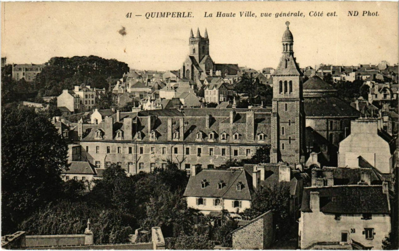 Carte postale ancienne Quimperle- La Haute Ville, vue generale France à Quimperlé