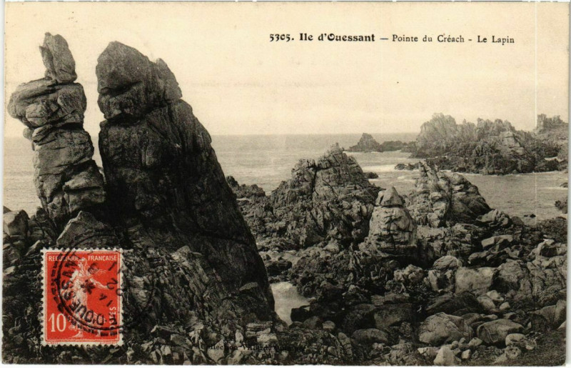 Carte postale ancienne Ile d'Ouessant - Pointe du Creach - Le Lapin à Ouessant