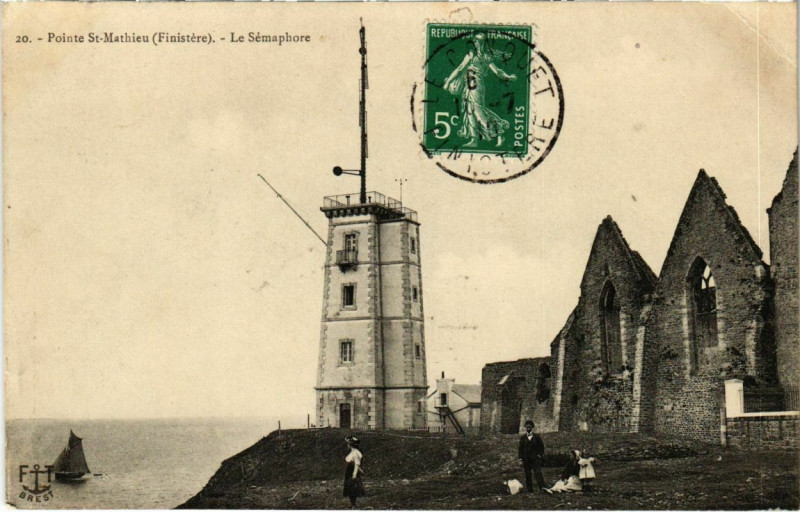 Carte postale ancienne Pointe Saint-Mathieu - Le Semaphore