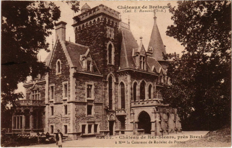 Carte postale ancienne Chateau de Ker-Stears pres Brest à Brest