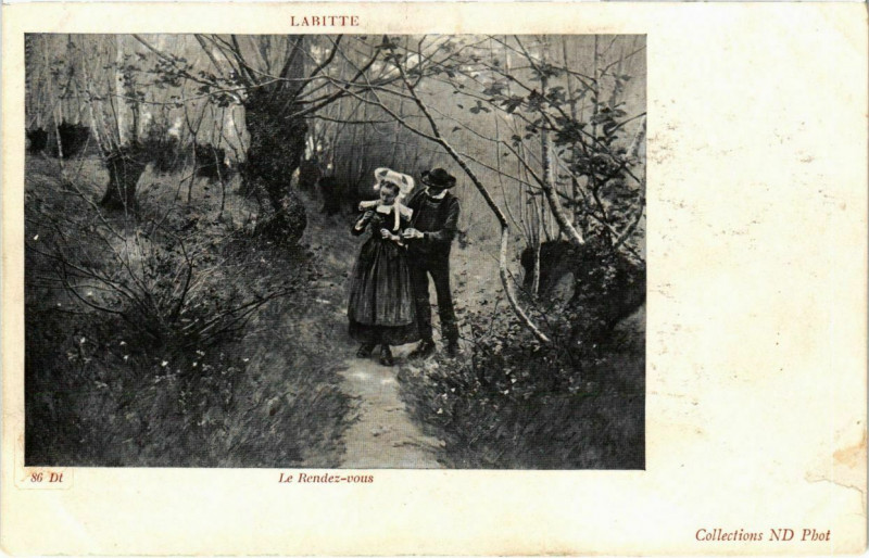 Carte postale ancienne Labitte - Le Rendez-vous