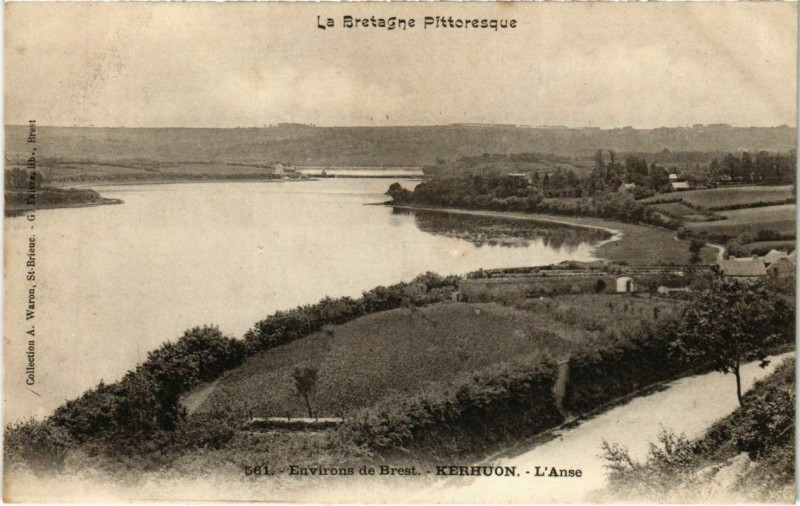 Carte postale ancienne Kerhoun - L'Anse - Environs de Brest à Brest