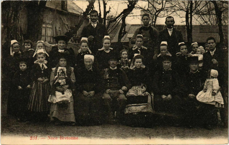 Carte postale ancienne Noce Bretonne - Folklore