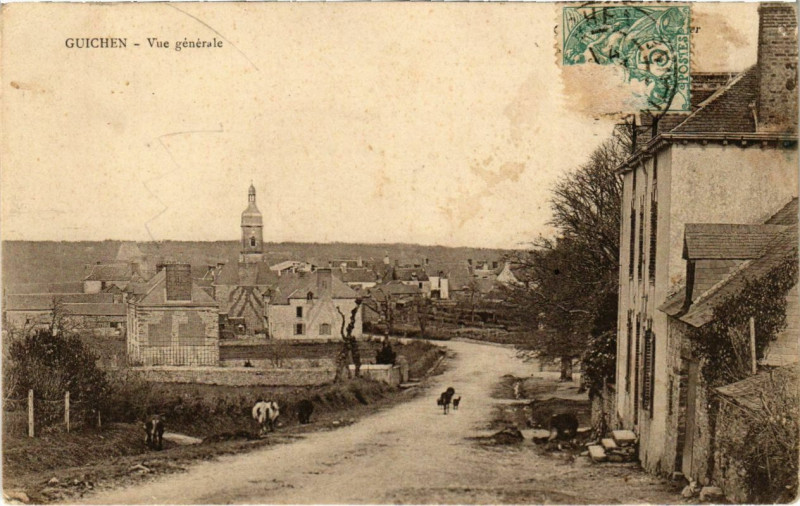 Carte postale ancienne Guichen - Vue Generale