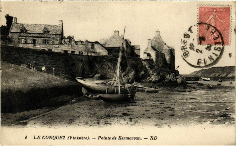 Carte postale ancienne Le Conquet - Pointe de Kermorvan au Conquet