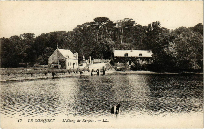 Carte postale ancienne Le Conquet - L'Etang de Kerjean au Conquet