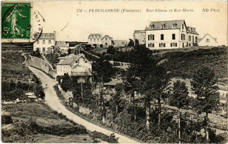 Carte postale ancienne Plougasnou - Ker-Alinou et Ker-Maria à Plougasnou