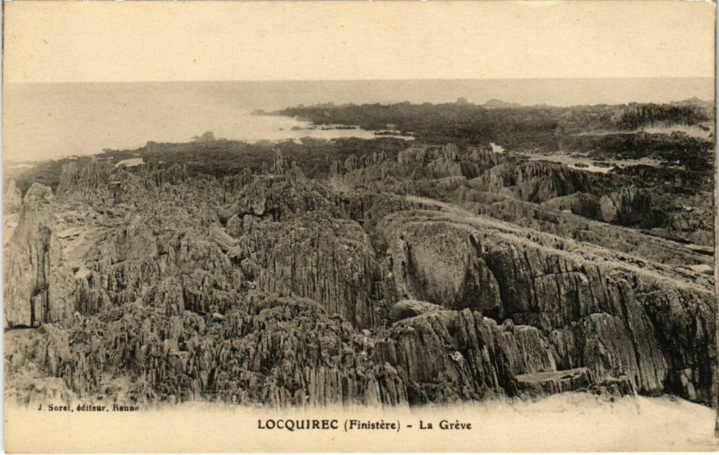Carte postale ancienne Locquirec - La Greve à Locquirec