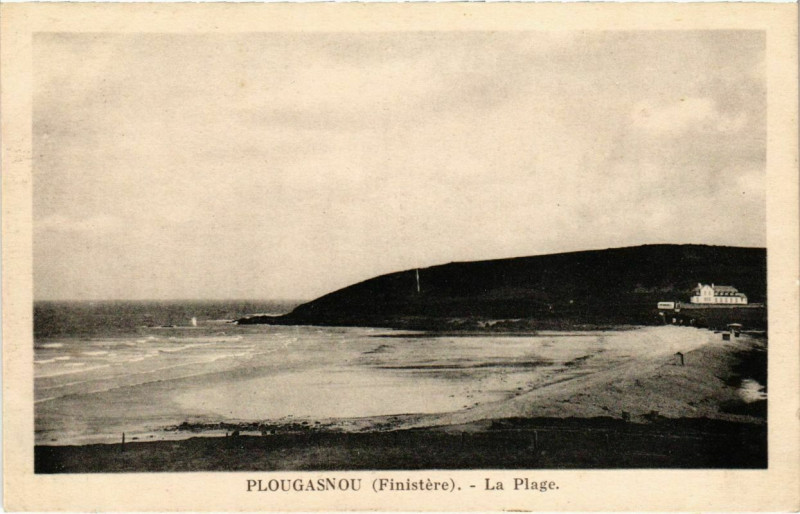 Carte postale ancienne Plougasnou - La Plage à Plougasnou