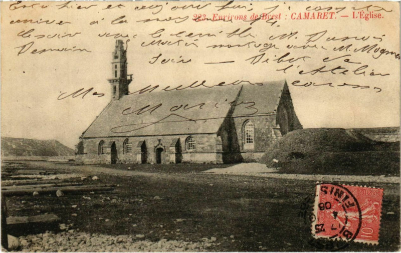 Carte postale ancienne Camaret-sur-Mer - L'Eglise - Environs de Brest à Camaret-sur-Mer
