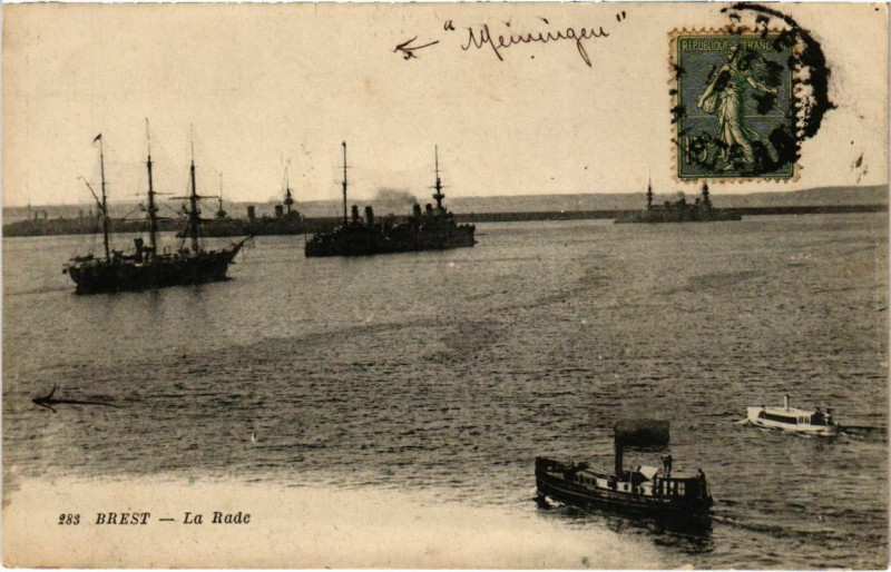 Carte postale ancienne Brest- La Rade France à Brest