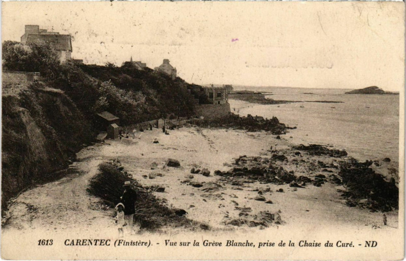 Carte postale ancienne Carantec- vue sur la Greve Blanche France à Carantec