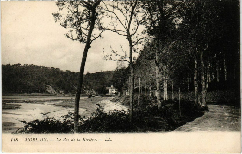 Carte postale ancienne Morlaix- Le Bas de la Riviere France à Morlaix