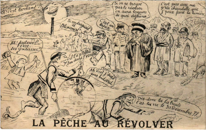 Carte postale ancienne Morlaix- La Peche au Revolver France à Morlaix