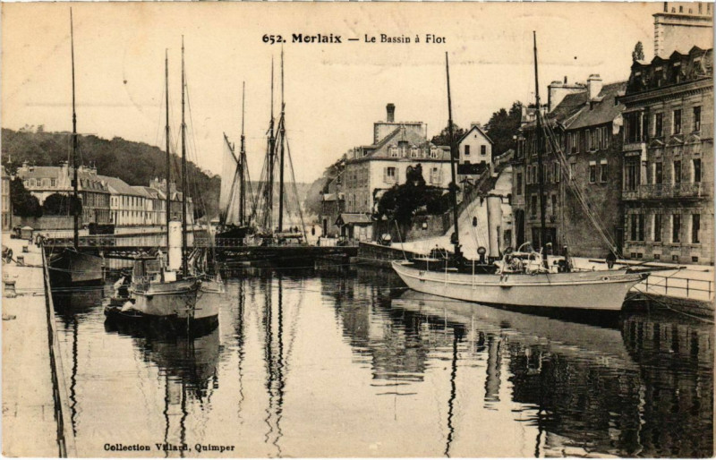 Carte postale ancienne Morlaix- Le Bassin a flot France à Morlaix