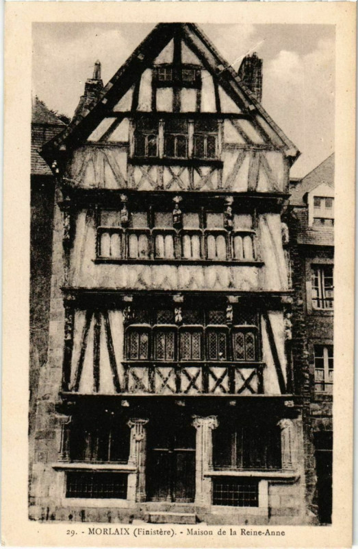 Carte postale ancienne Morlaix- Maison de la Reine Anne France à Morlaix