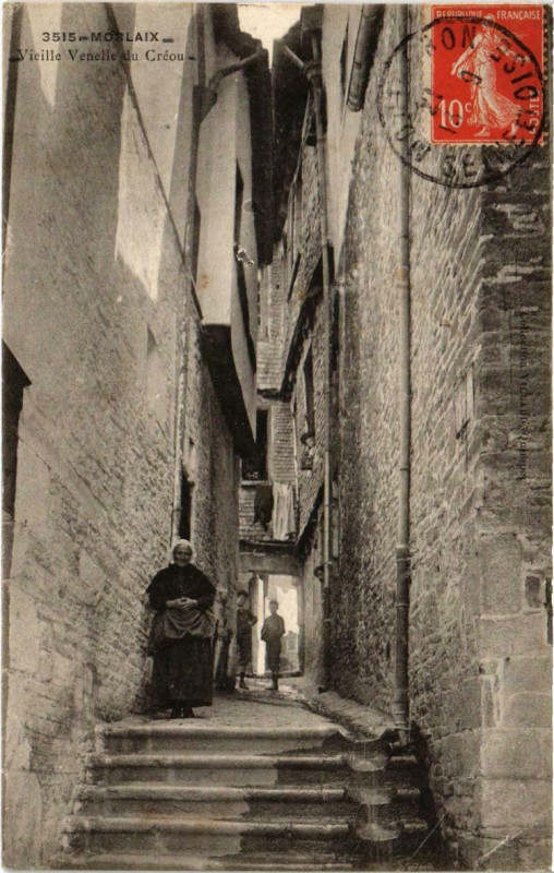 Carte postale ancienne Morlaix - Vieille Venelle du Créou à Morlaix