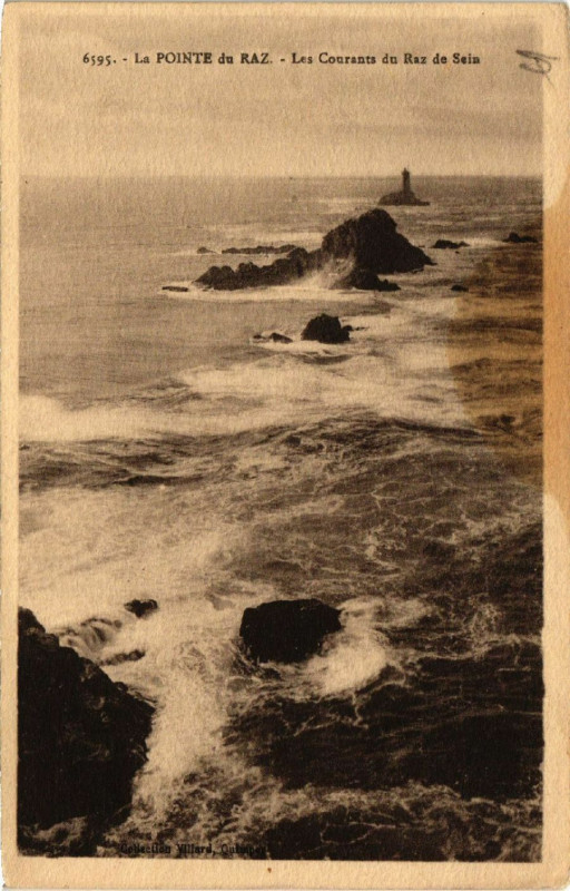 Carte postale ancienne La Pointe du Raz - Les Courants du Raz de Seis