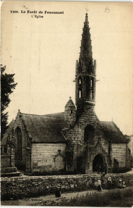 Carte postale ancienne La Foret de Fouesnant - L' Eglise à Fouesnant