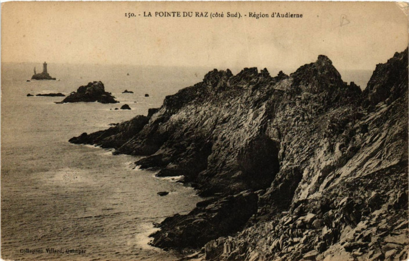 Carte postale ancienne La Pointe du Raz (coté Sud) - Région d'Audierne à Audierne